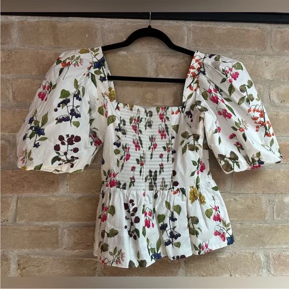 Cara Cara Alexis puff sleeve peplum top - Picture 5 of 6